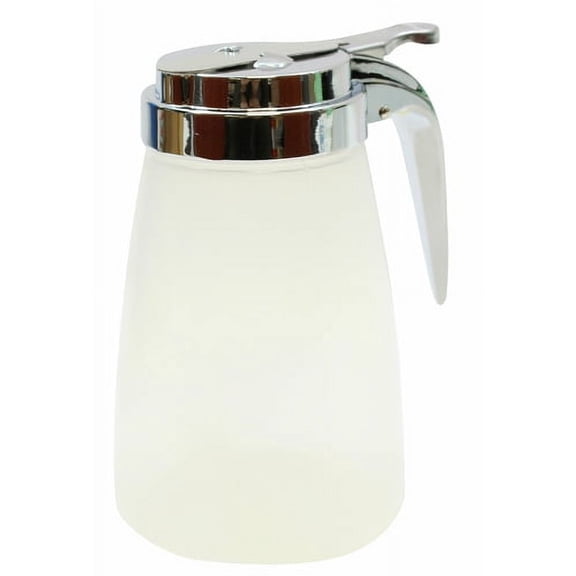 TableCraft PP10CP Syrup Dispenser, 10 oz., modern design, dishwasher safe, chrome plated ABS plastic top, BPA free polypropylene, transparent, 12 each per case