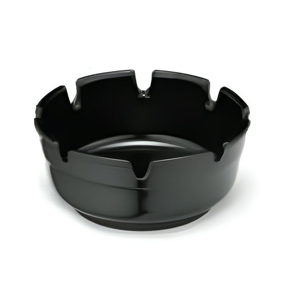 TableCraft Plastic Economy Stacking Deepwell Ashtray Black, 3.875" Diameter x 1.75" Height | 12/Pack