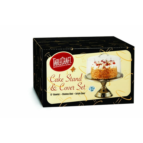 TableCraft Products H821422 Combo Pack Cake Stand/Cover