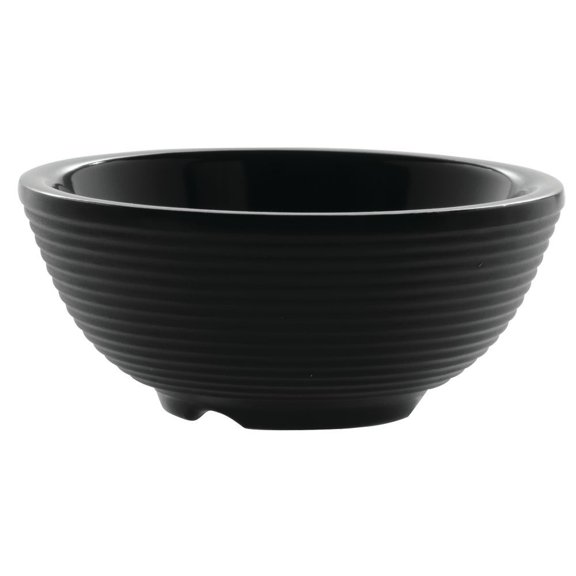 TableCraft Products RAM4RBK 4 oz./118 mL Ribbed Ramekin, Round, Black Melamine