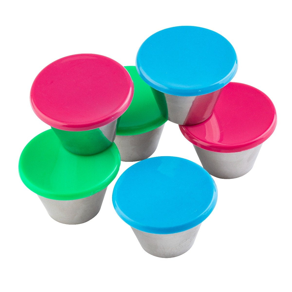 TableCraft (Set of 6) Round Stainless Steel Ramekins 5oz