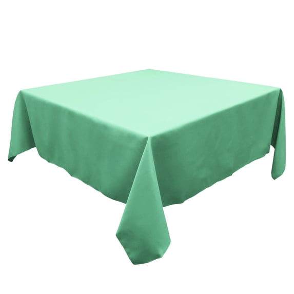 TableLinensforLess Polyester Square Tablecloth, 84 Inch Square, (Aqua Blue)