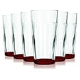thumbnail image 1 of TableTop King 16 oz Jumbo Cooler Glasses, Libbey Bottom Accent, Red - Set of 6, 1 of 2