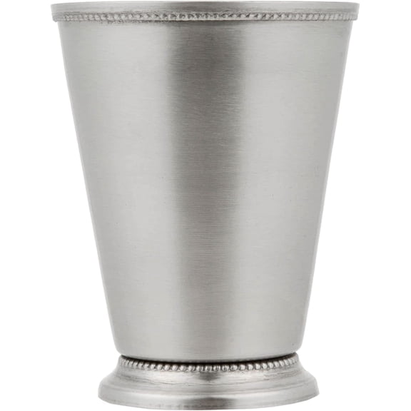 TableTop King 16 oz. Stainless Steel Mint Julep Cup with Smooth Finish and Beaded Detailing - 12/Pack