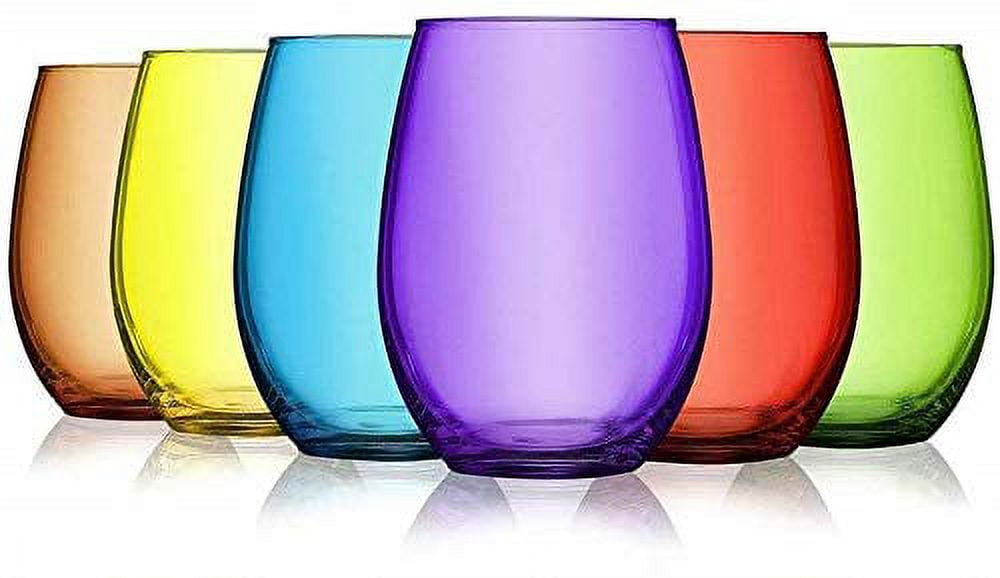 TableTop King Colored Wine Glasses Set of 6 - Colorful Stem Wine Glasses 10  Oz - Aqua Nuance Accent …See more TableTop King Colored Wine Glasses Set