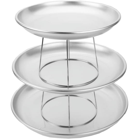 TableTop King 3-Tier Seafood Tower Set with Large Aluminum Trays and Stand