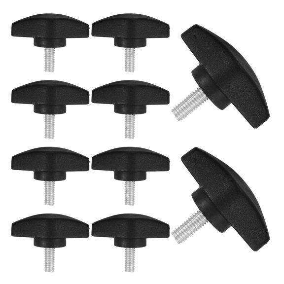 TEHAUX Black Plastic Threaded Thumb Bolts for Microphone Fastening, Screws for Secure Grip