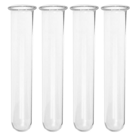 Tableaire Set of 4 Glass Test Tubes for Plant Propagation, Hydroponic Plant Holder, Flower Vase, Terrarium Supplies 7.1x1.2x1.2 Inches
