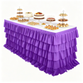 thumbnail image 1 of Tablecloth - 5-Layer Ruffled Party Table Cover for Dining Tables, Weddings & Events, 1-Piece, Multiple Color Options, 1 of 6