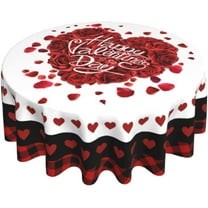 Tablecloth 60 Inch Round Memorial Day Patriotic Tablecloth Washable Polyester Fabric American Flag Table Cloth Independence Day Table Cover For Dining Room Picnic Kitchen Outdoor Decor