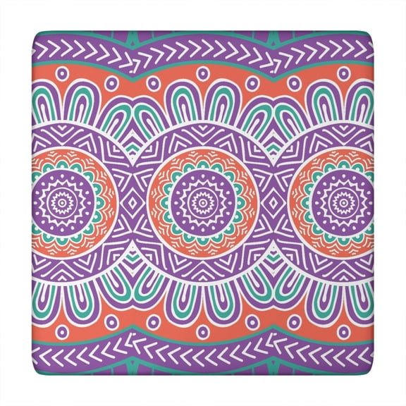 Tablecloth Abstract Mandala Artistic Design Waterproof Elastic Squre Cover with Back for Spiritual and Healing Spaces