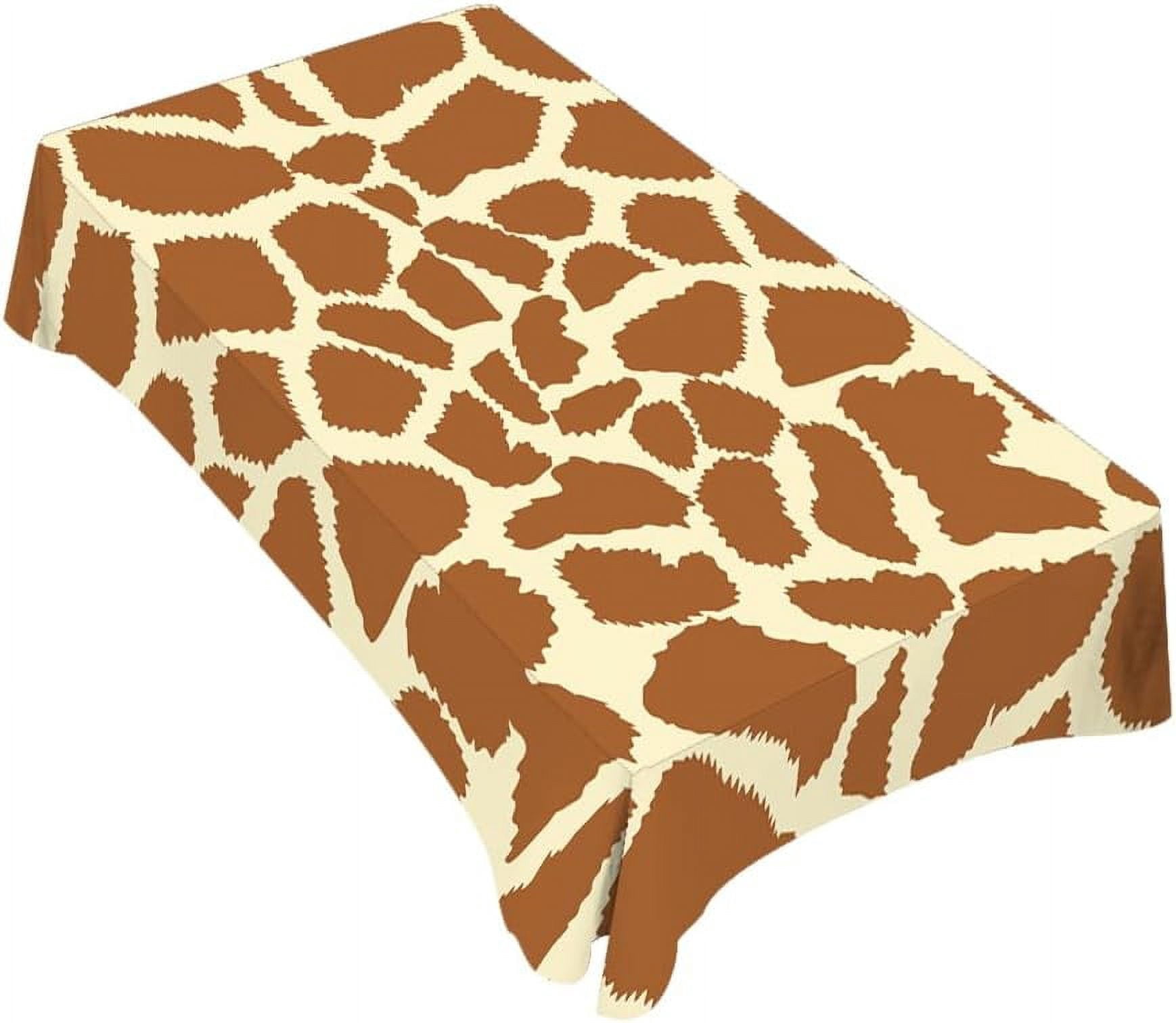 Rectangle Giraffe Tablecloth Animal Prints Brown Table Cloth Rectangle Table 60 x 84 Inch ...
