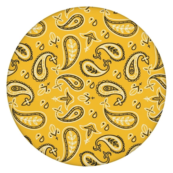 Tablecloth Artistic Spiritual Mandala Pattern Waterproof Elastic Round Cover with Back for Relaxation and Energy Healing