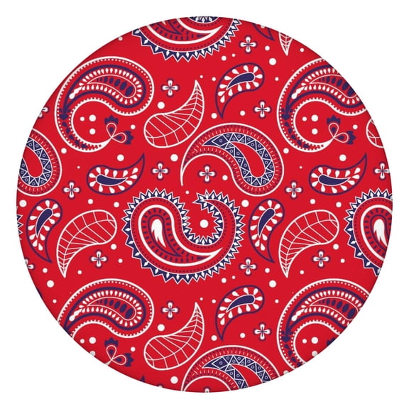 Tablecloth Artistic Spiritual Mandala Pattern Waterproof Elastic Round Cover with Back for Relaxation and Energy Healing