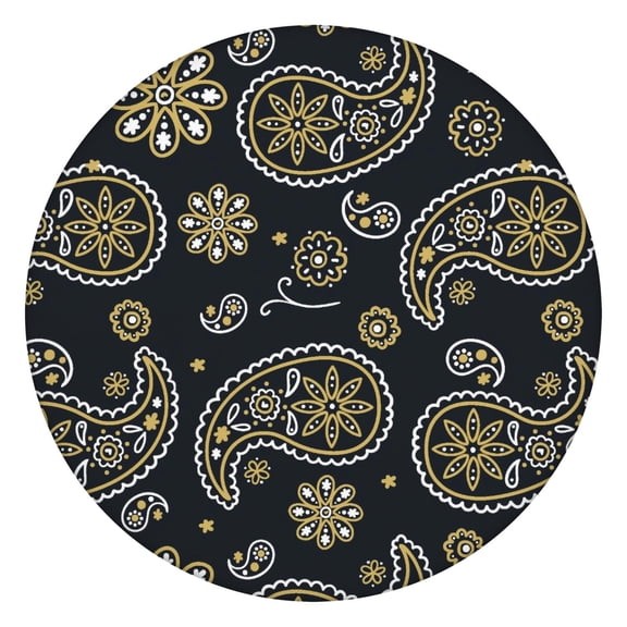 Tablecloth Artistic Spiritual Mandala Pattern Waterproof Elastic Round Cover with Back for Relaxation and Energy Healing