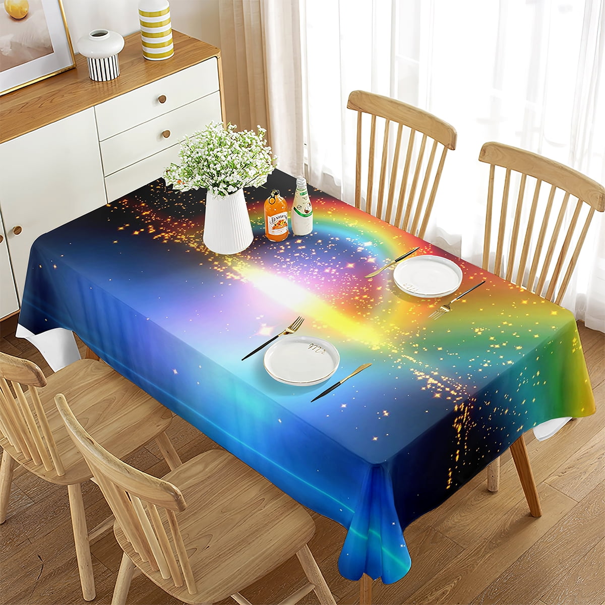 Tablecloth Birthday Cloth Cover Rectangle for Baby Shower Party rations ...