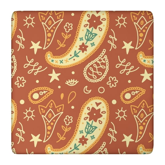 Tablecloth Boho Chic Mandala Pattern Waterproof Elastic Squre Cover with Back for Spiritual and Healing Space