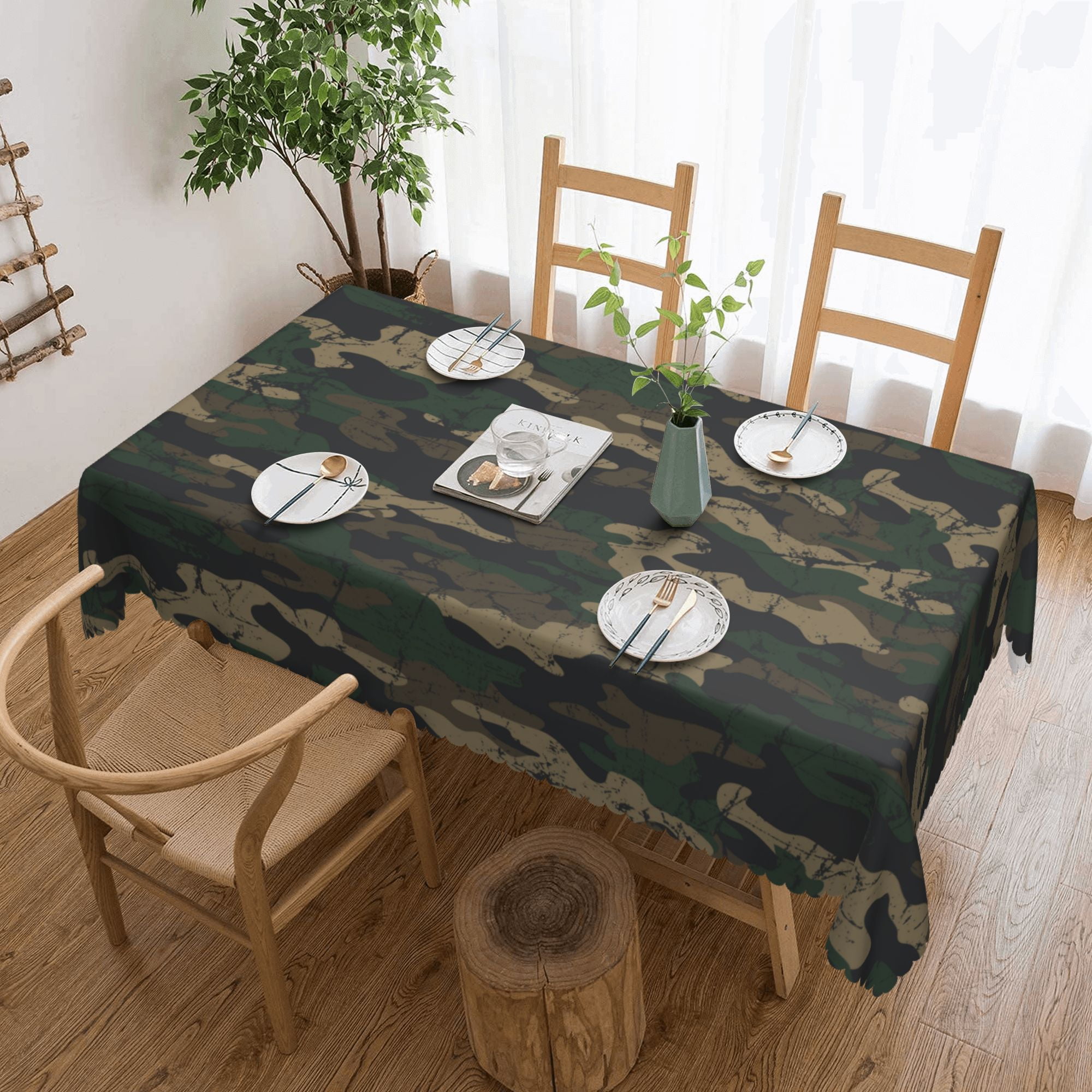 Tablecloth Camo Camouflage Table Cloth For Rectangle Tables Waterproof Resistant Picnic Table Covers For Kitchen Dining Party 54x72in Walmart