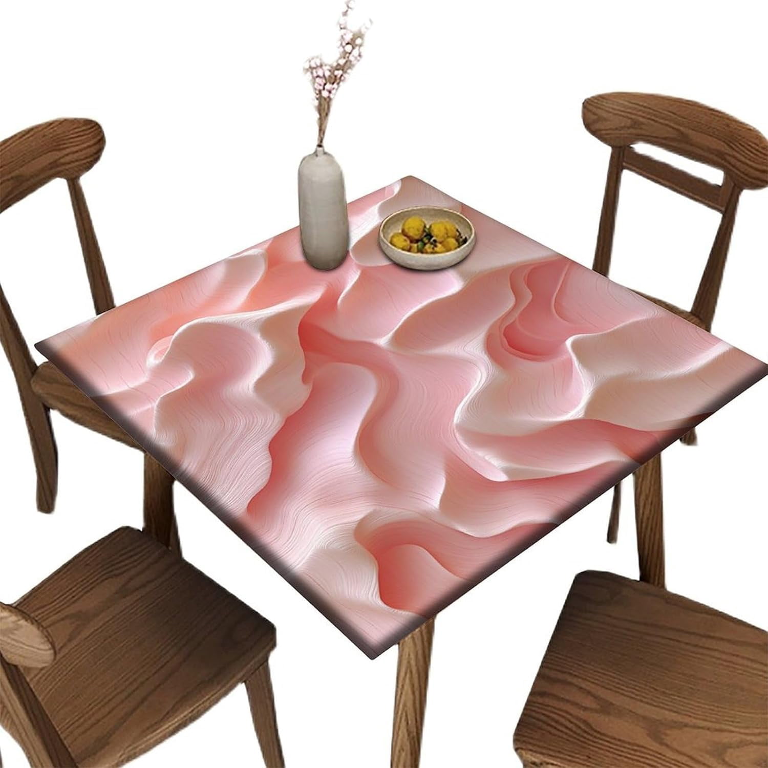 Tablecloth for Card Table Size, Blush Wood Grain Pattern Printed on ...