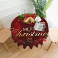 thumbnail image 1 of Tablecloth Christmas Bell Red Ball Snowflake Round 60 x 60 Inch Table Cover Polyester Stain and Wrinkle Resistant Table Cloth for Kitchen Dining Coffee Party, 1 of 6