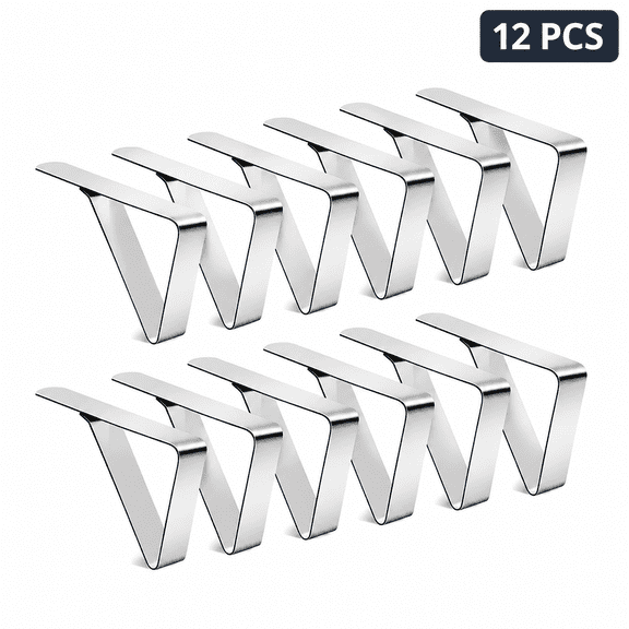 THDFTDT Tablecloth Clips (12 Pack) – 304 Stainless Steel Outdoor Table Clips, Heavy Duty for Picnic, Patio, Wedding & Party