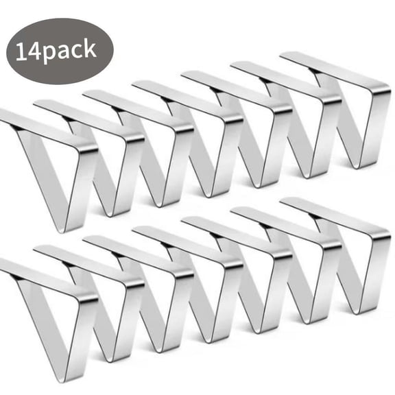 Tablecloth Clips – Stainless Steel Tablecloth Clips for Home, Kitchen, Restaurant, Wedding, Picnic, Patio, and Party (14 Pack)