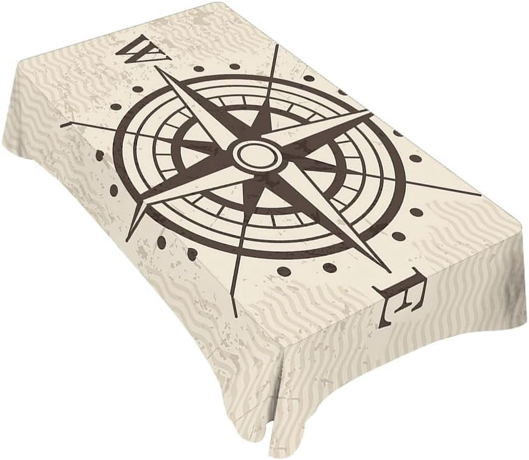 Tablecloth Compass Table Cloth Rectangle Table 60 x 84 Inch Vintage ...
