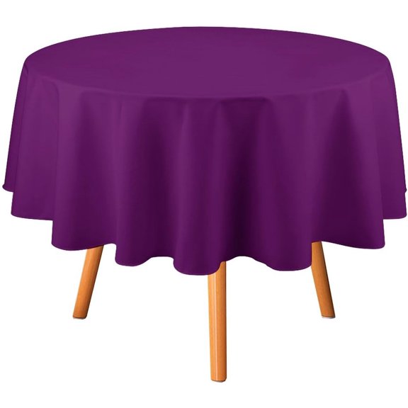 Tablecloth Elegant Purple and White Table Cover 70inch Round Washable Table Cloth for Kitchen Dinning Party Tabletop Modern Decoration