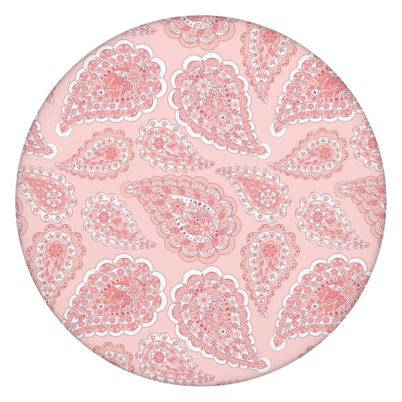 Tablecloth Ethnic Abstract Decorative Pattern Mandala Inspired Waterproof Round Cover with Elastic Edges for Elegant Use