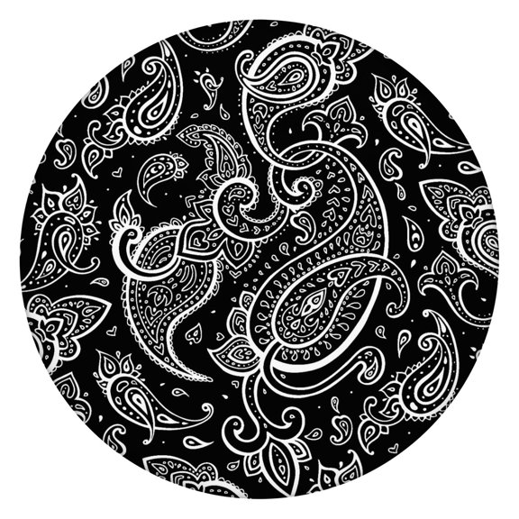 Tablecloth Exotic Cultural Mandala Pattern Waterproof Round Cover with Elastic Fit and Back for Healing and Meditation