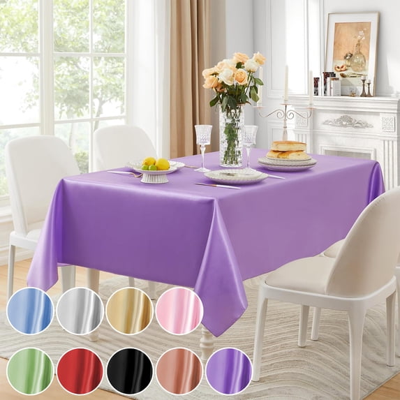 Tablecloth Fabric Polyester - Seamless Satin Finish, Silkys Soft Smooth Surface, Hygienic Easy-clean Design for Banquet Wedding Party Event Decoration, Topliu