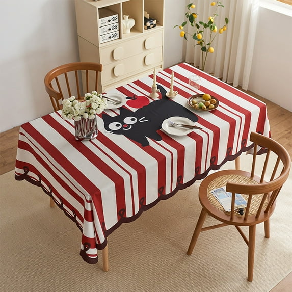 Tablecloth,Farmhouse Cotton Rectangular Tablecloth,Washable Dustproof Wrinkle-Resistant for Indoor Outdoor Dining Picnic