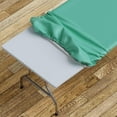 thumbnail image 1 of Tablecloth -Fitted with Elastic, Vinyl with Flannel Back, Fits for Table 24"x 48" Rectangle,Water Proof, Easy to Clean, Solid Green Design, 1 of 7