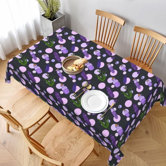 Tablecloth Flower Pattern Background Table Cloth For Rectangle Tables Waterproof Resistant Picnic Table Covers For Kitchen Dining/Party(60x90in)