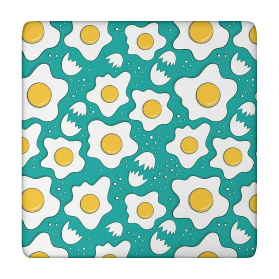Tablecloth Food Pattern Ice Cream and Dessert Theme Sweet Treats Summer Colorful Squre Waterproof Cover with Elastic Fit