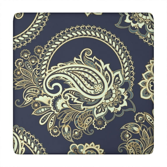 Tablecloth Geometric Art Elegant Floral Pattern Waterproof Squre Cover with Elastic Edges for Chic Home Decor