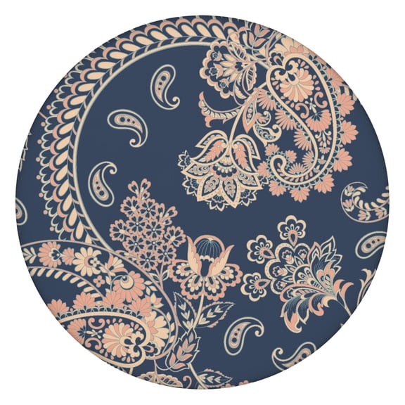 Tablecloth Geometric Mandala Design Waterproof Elastic Round Cover with Back for Spiritual Healing Spaces