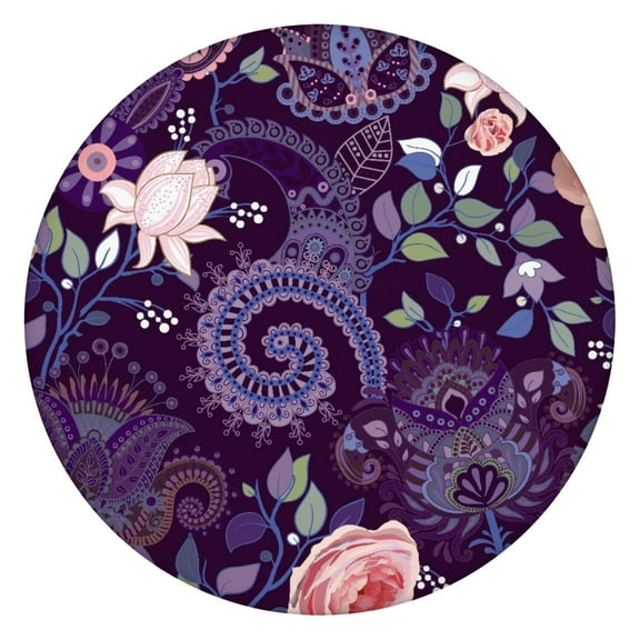 Tablecloth Geometric Mandala Design Waterproof Elastic Round Cover with Back for Spiritual and Healing Use
