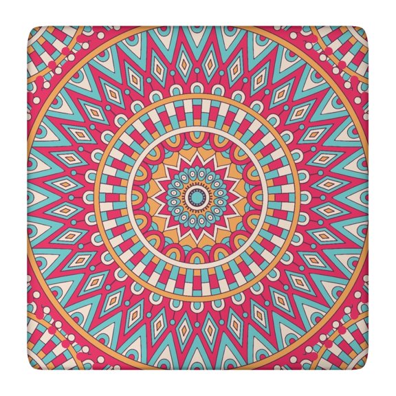 Tablecloth Geometric Mandala Design Waterproof Elastic Squre Cover with Back for Spiritual Healing Spaces