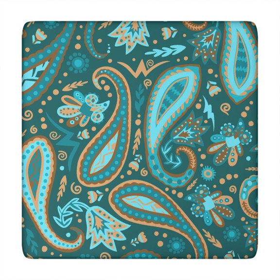 Tablecloth Geometric Mandala Ornament Design Waterproof Elastic Squre Cover with Back for Relaxation and Healing
