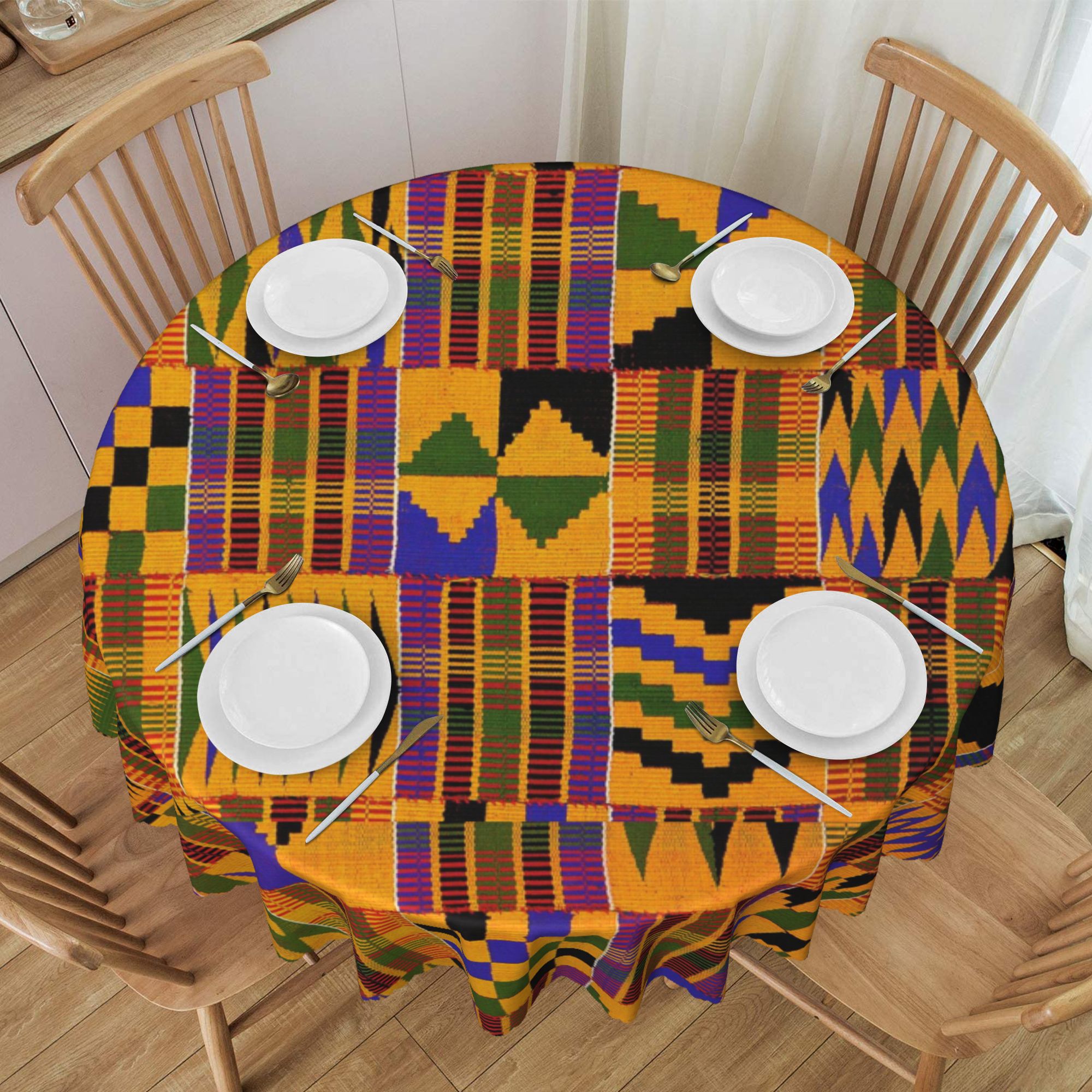 Tablecloth Ghana Kente Cloth Table Cloth For Circular Tables Waterproof