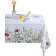 thumbnail image 1 of Tablecloth Indoor Outdoor Stain and Wrinkle Resistant Polyester Fabric Floral Table Cloth Wipe Clean Decorative Table Cover for Dining Table Buffet Party, 1 of 6