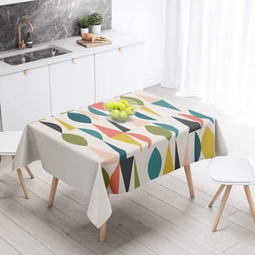 Tablecloth Mid Century Modern 1950S Abstract 1960S Colors Fashion Fifties 60 X 102 Inch Rectangular Table Cloth Polyester Fabric Durable Environmentally Outdoor Party Picnic