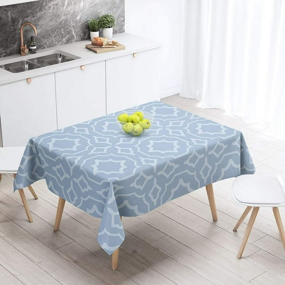 Tablecloth Modern Retro Super Bandana Scarg Pastel Blue Grey Color 60 X 84 Inch Rectangular Table Cloth Polyester Fabric Durable Environmentally Outdoor Party Picnic