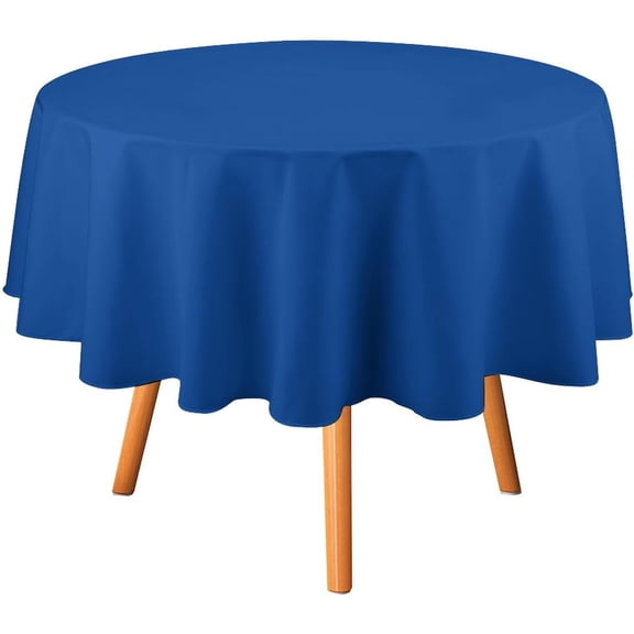 Tablecloth Modern Royal Blue White Table Cover 60inch Round Washable Table Cloth for Kitchen Dinning Party Tabletop Modern Decoration