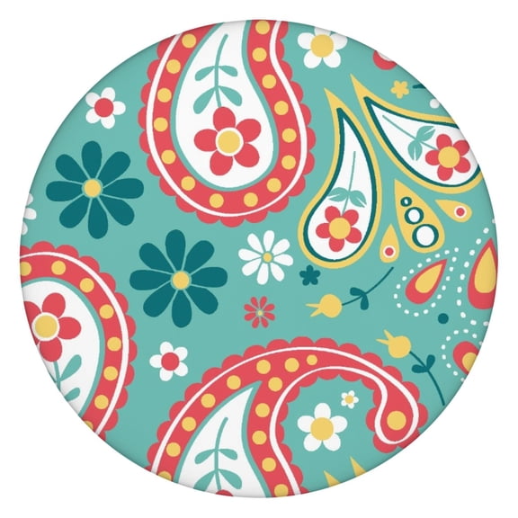 Tablecloth Mystic Cultural Mandala Pattern Waterproof Elastic Round Cover with Back for Relaxation and Healing