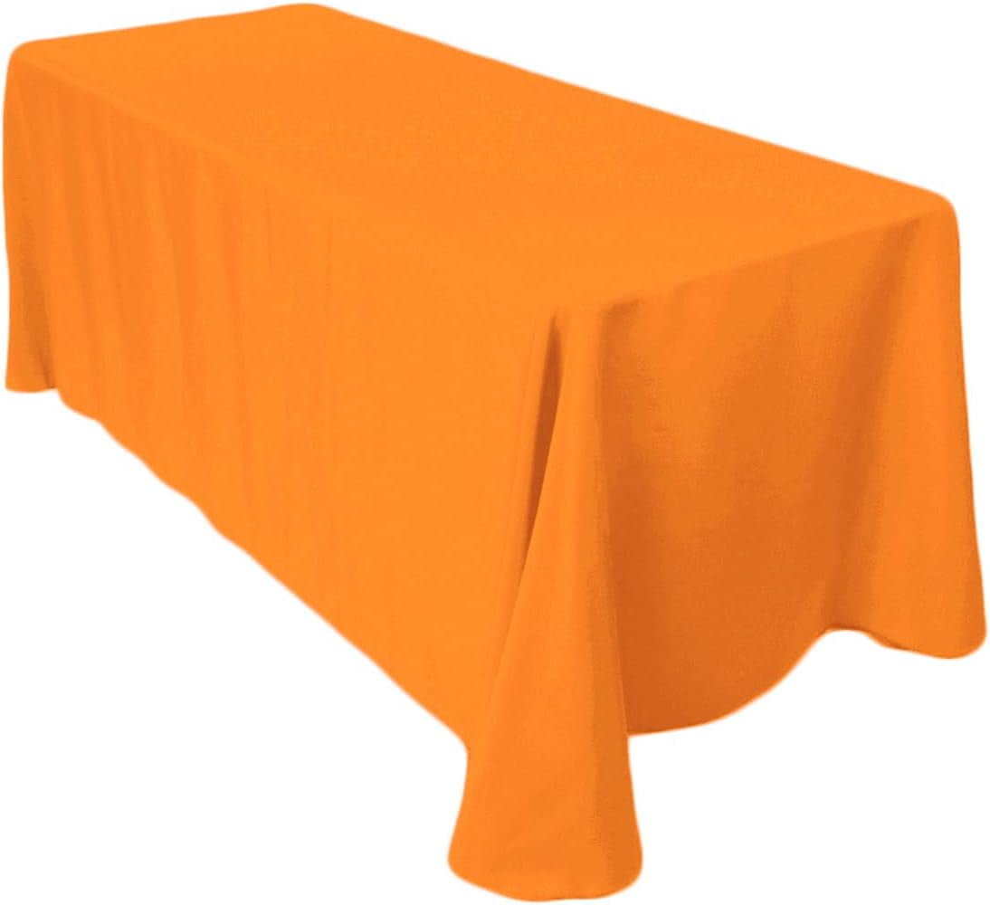 Tablecloth Orange 90 X 156 Inch Rectangle Tablecloth With Rounded