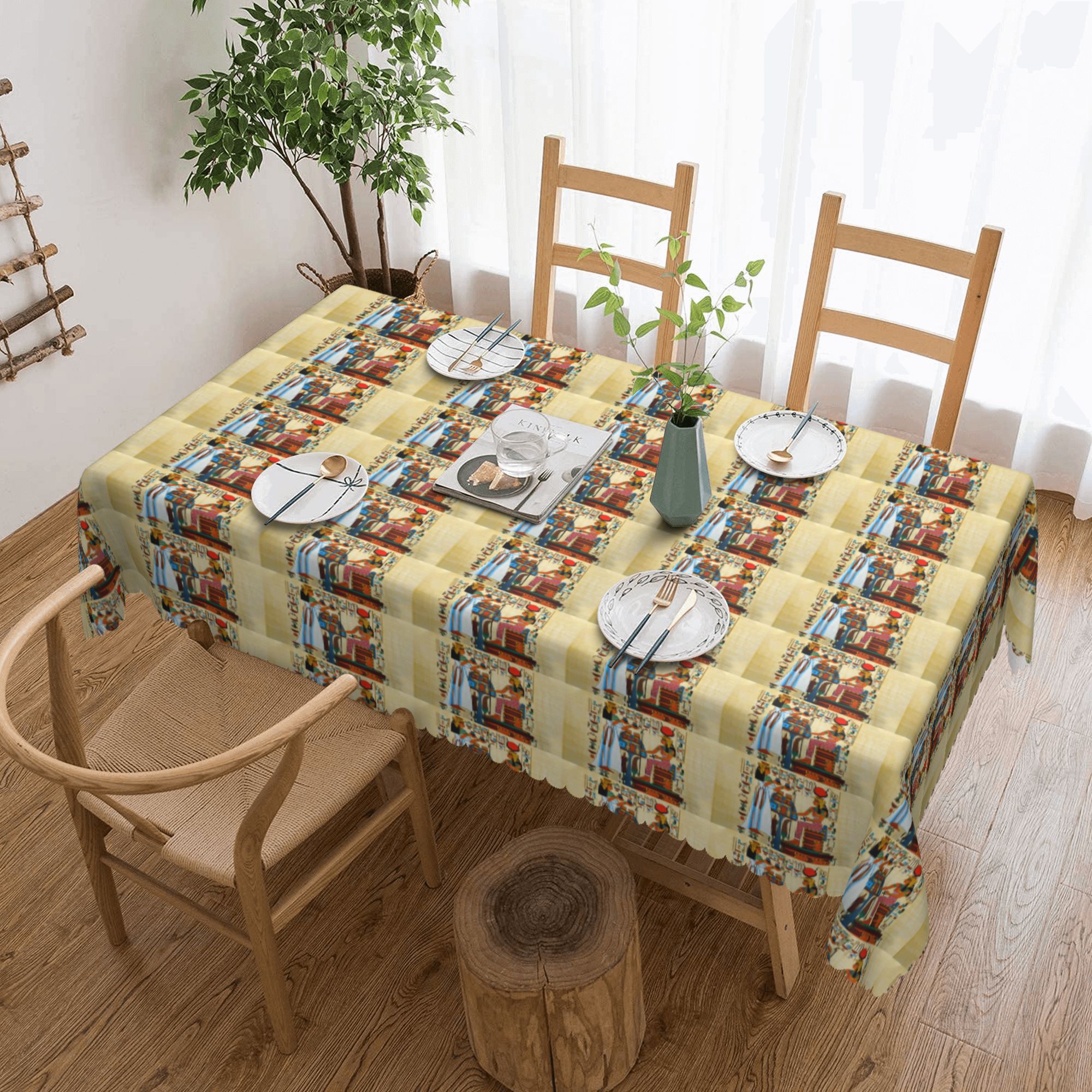 Tablecloth Papyrus Design With Ancient Egyptian Elements Table Cloth