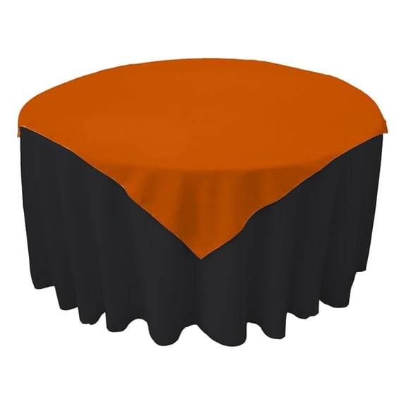 Tablecloth Polyester Overlay Square 72 Inch Orange