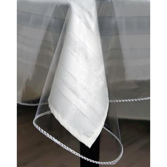 Tablecloth Protector Crystal Clear Vinyl (52"x52" Square) | Thick, Durable Clear Table/Tablecloth Protector | Perfect for Parties, Special Occasions, Gatherings, and Everyday Use
